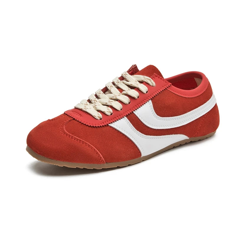 Sneakers da donna retrò con lacci, comode e sintetiche 4