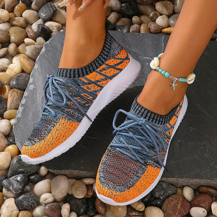 Sneakers Donna Slip-On Tessuto Lavorato a Maglia Leggero Traspirante - Vesarelli