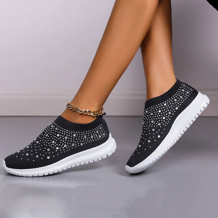 Sneakers slip-on eleganti da donna in maglia, comode ed eleganti 2