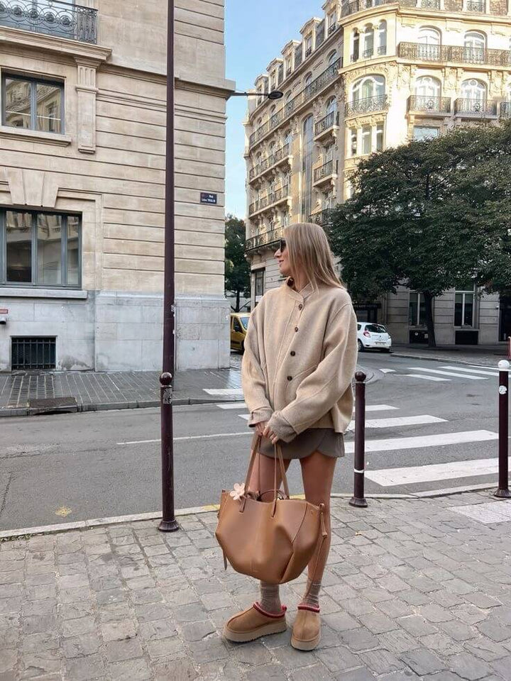 Borsa Tote Donna in Pelle Grande con Tracolla Stile Quotidiano
