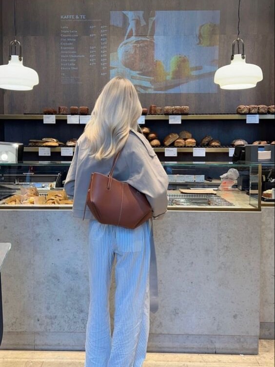 Borsa Tote Donna in Pelle Grande con Tracolla Stile Quotidiano