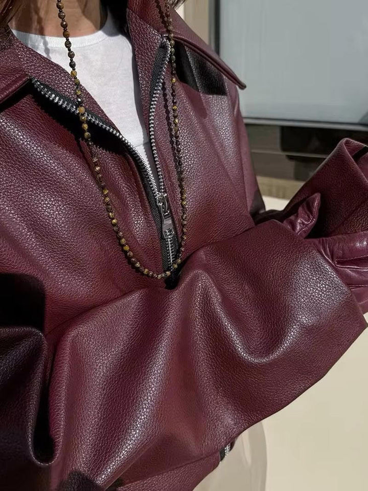 Giacca Donna in Pelle Classica Vestibilità Regular - Vesarelli