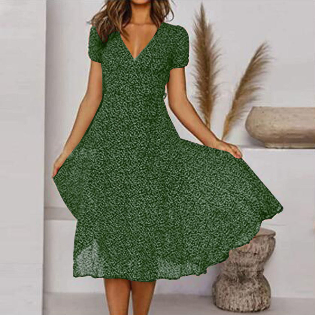Abito Elegante Donna Scollo a V Vestibilità Comoda - Vesarelli