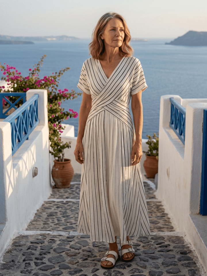 Abito Midi Donna Vita Marcata Stile Raffinato - Vesarelli