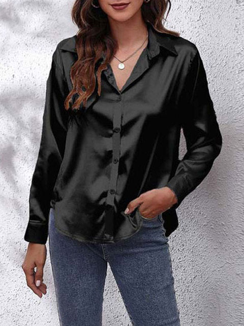 Sofia | Elegante e Versatile Camicia in Raso per Donne 11