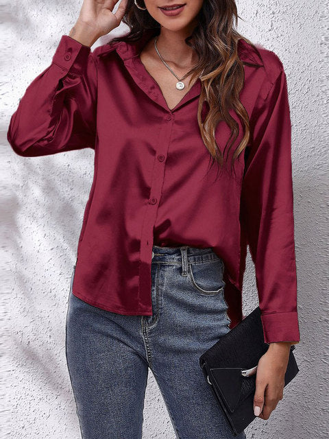Sofia | Elegante e Versatile Camicia in Raso per Donne 13