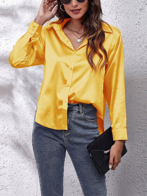 Sofia | Elegante e Versatile Camicia in Raso per Donne 14