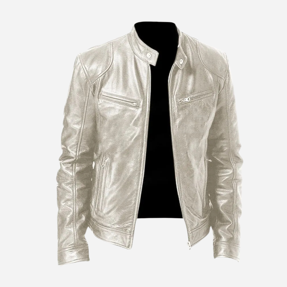 Giacca Uomo in Pelle Stile Elegante Slim Fit