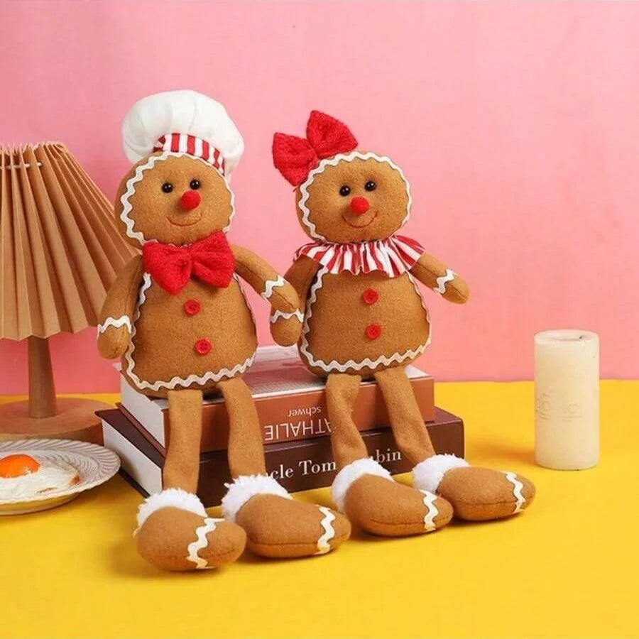 Splendore di pan di zenzero | Decorazione natalizia a forma di gnomo di peluche morbido 3