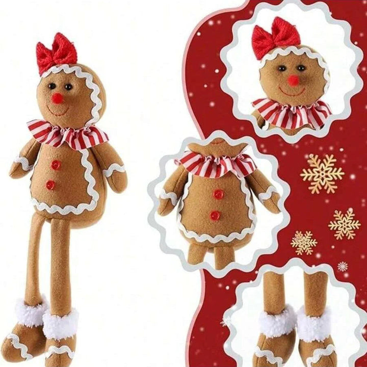 Splendore di pan di zenzero | Decorazione natalizia a forma di gnomo di peluche morbido 4