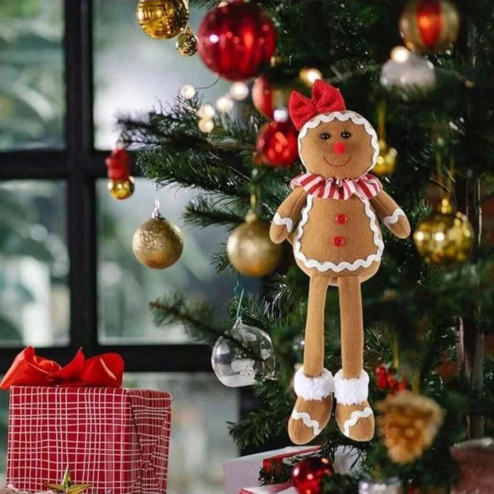Splendore di pan di zenzero | Decorazione natalizia a forma di gnomo di peluche morbido 5