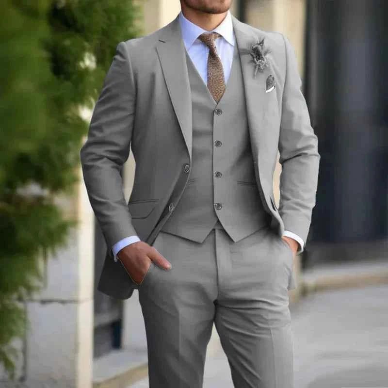 Abito Uomo Slim Fit con Gilet e Revers Pezzi - Vesarelli