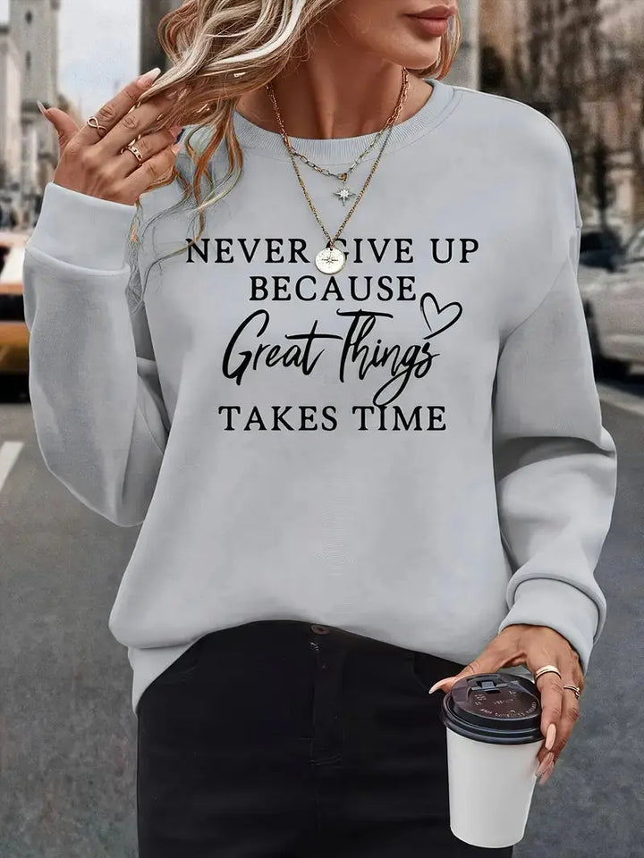 T-shirt Donna Estiva Cotone Grafica Lettere Regular Fit - Vesarelli