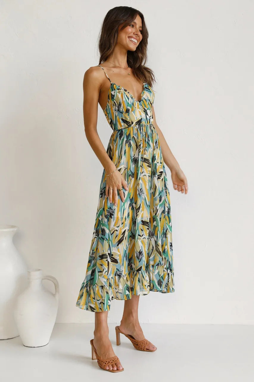 Stella | Abito Midi Donna Floreale con Spalline Sottili 6