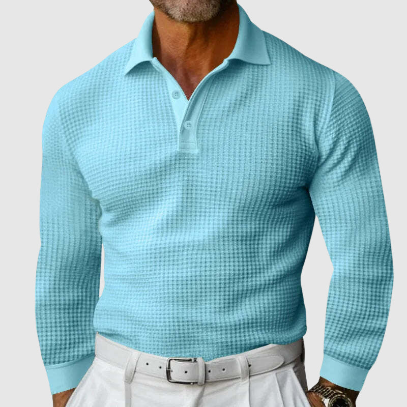 Polo Uomo in Maglia Elite Texture Manica Lunga Autunnale - Vesarelli