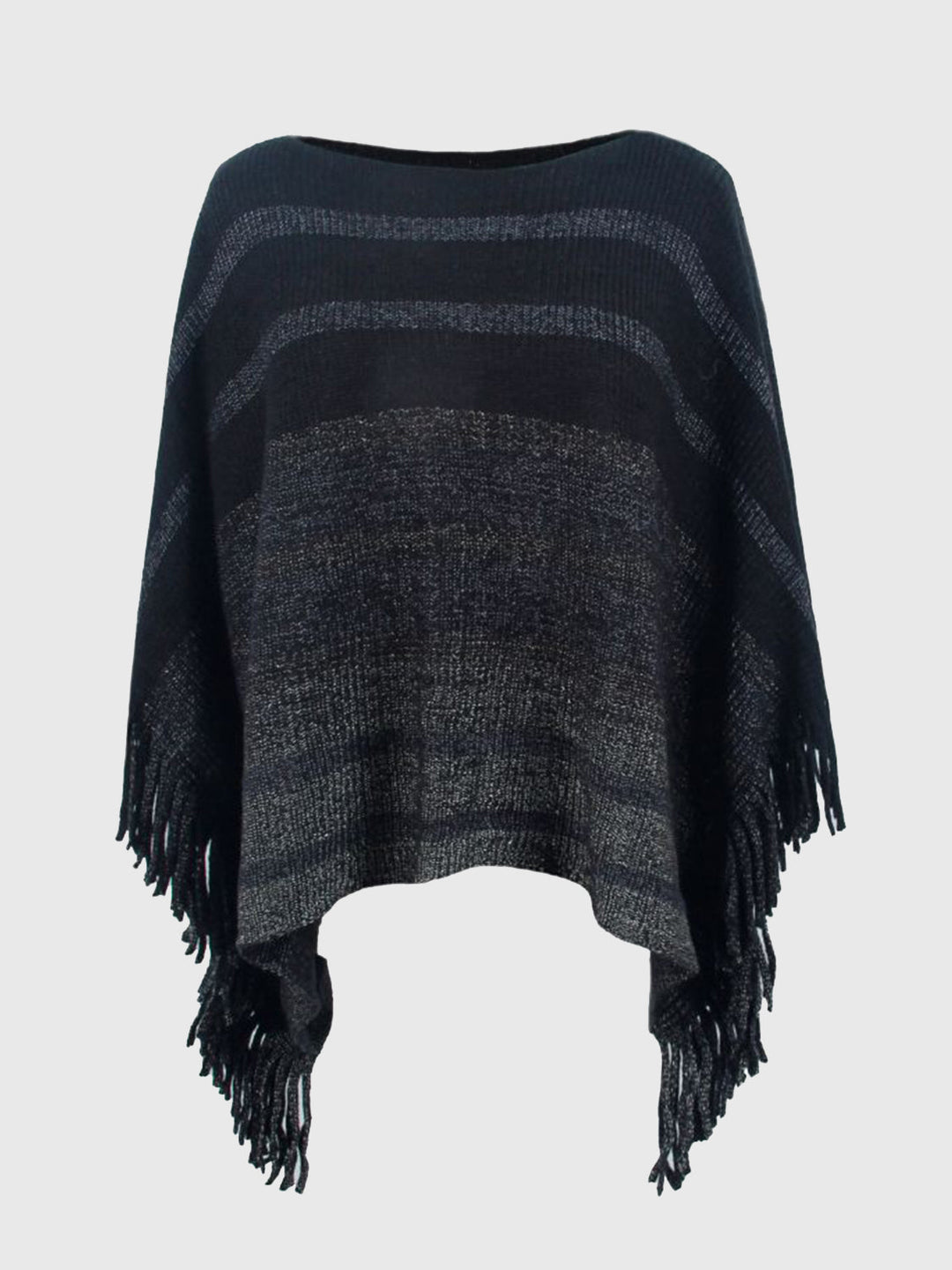 Poncho Donna in Maglia con Frange Stile Elegante