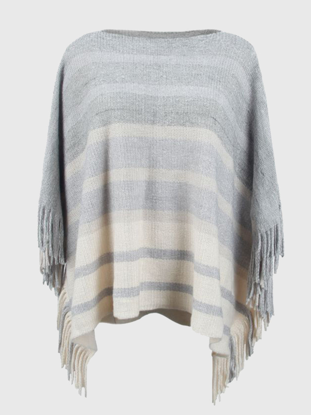 Poncho Donna in Maglia con Frange Stile Elegante