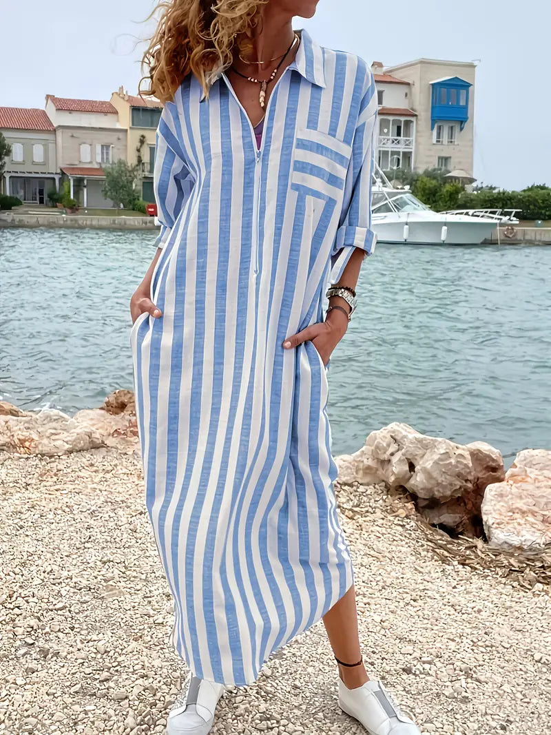 Abito Chemisier Donna Lungo Cotone Casual