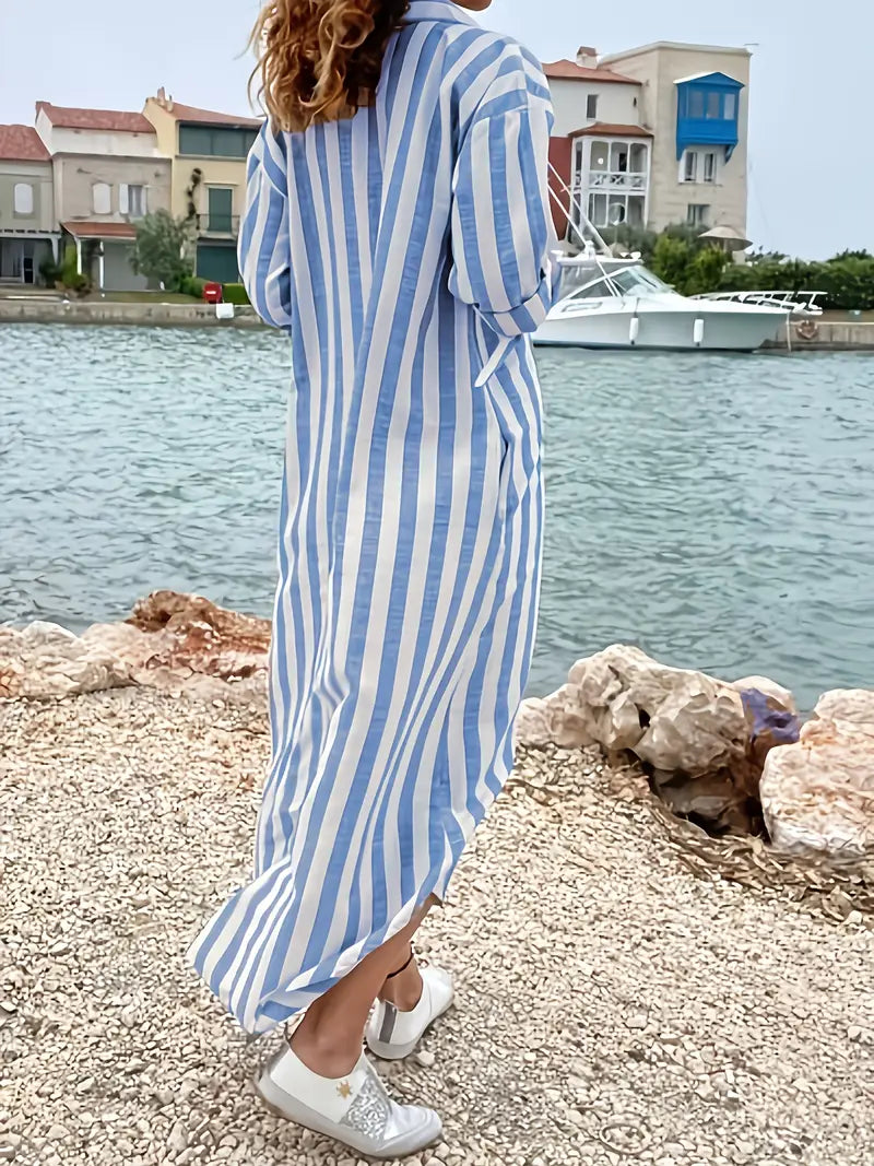 Abito Chemisier Donna Lungo Cotone Casual