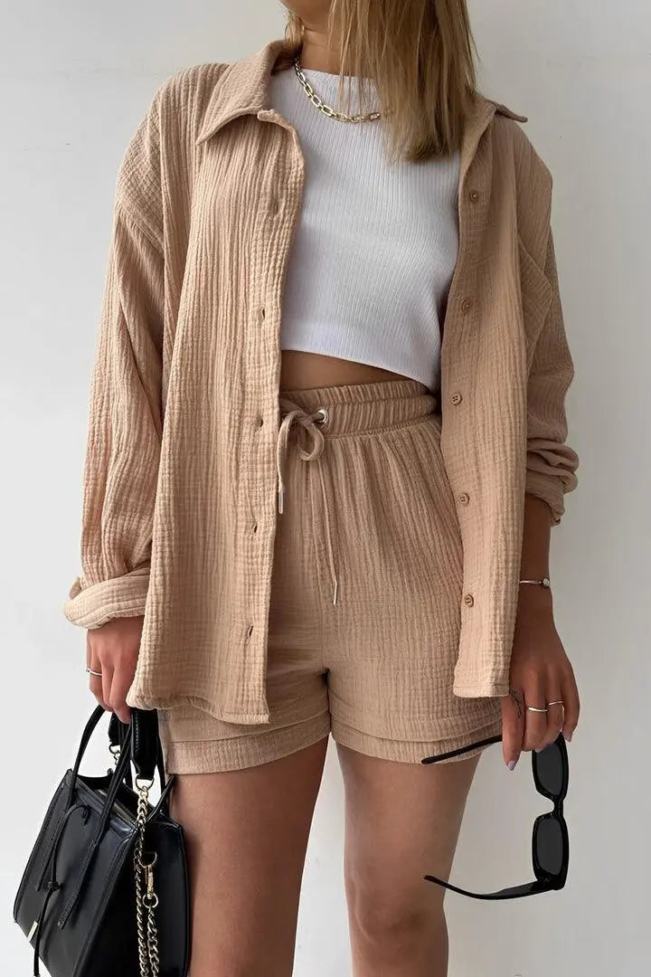 Set Estivo Donna e Pantaloncini Coordinati Leggeri - Vesarelli