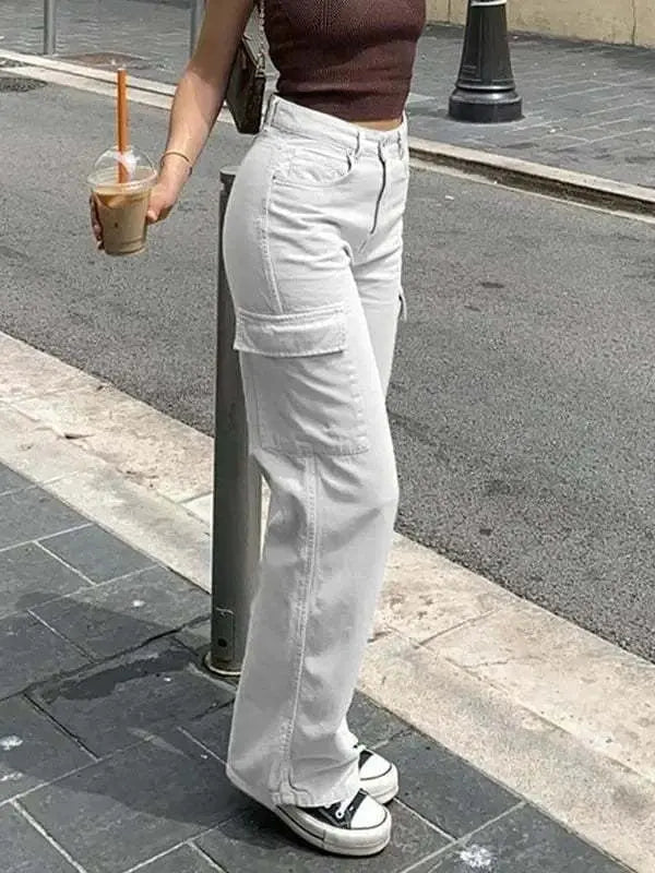 Pantaloni Cargo Donna Cotone Tasche Multiple Vestibilità Comoda - Vesarelli