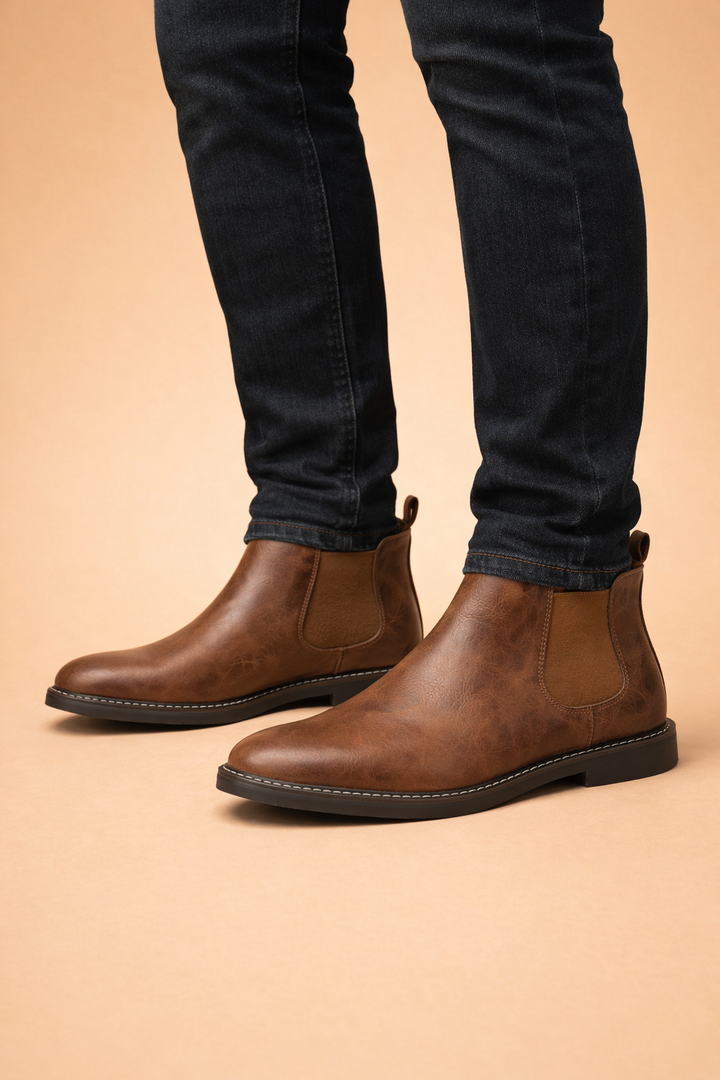 Stivaletti Chelsea Uomo Slip-On Classici in Pelle