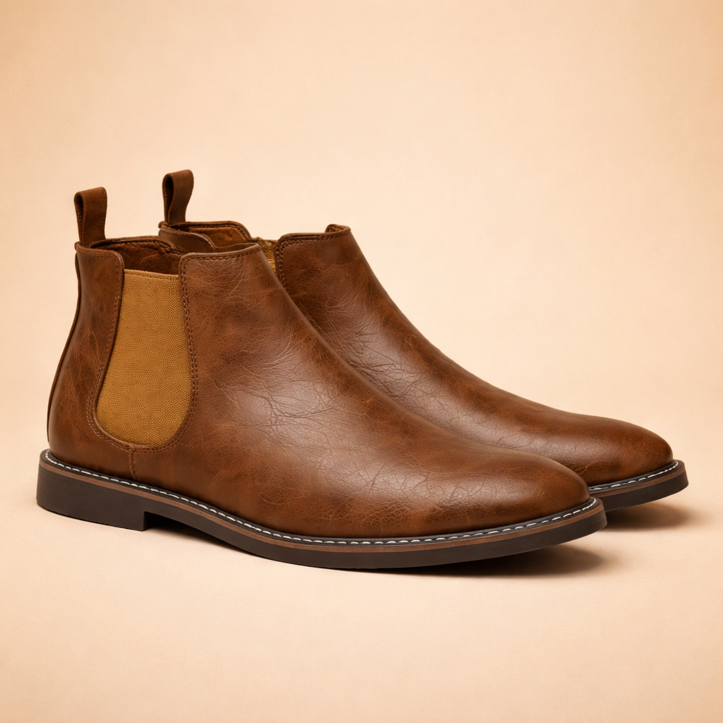 Stivaletti Chelsea Uomo Slip-On Classici in Pelle