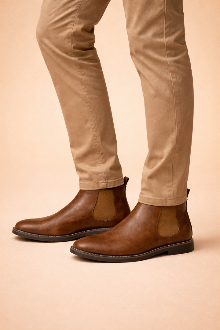 Stivaletti Chelsea Uomo Slip-On Classici in Pelle