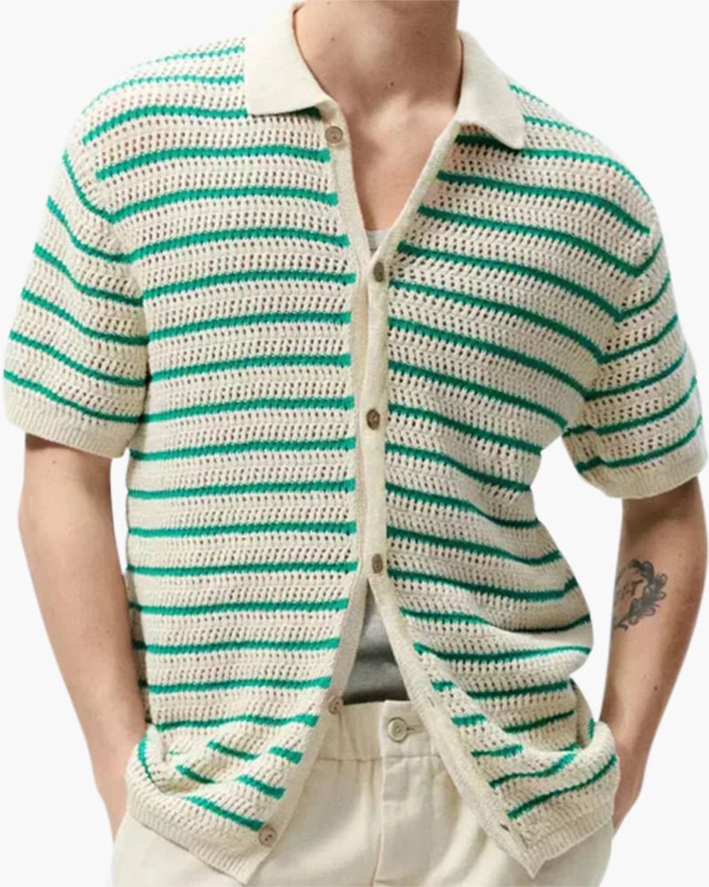 Camicia Uomo Tricot Bottoni Comfort Traspirante