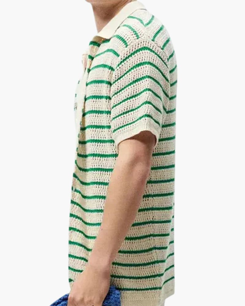Camicia Uomo Tricot Bottoni Comfort Traspirante