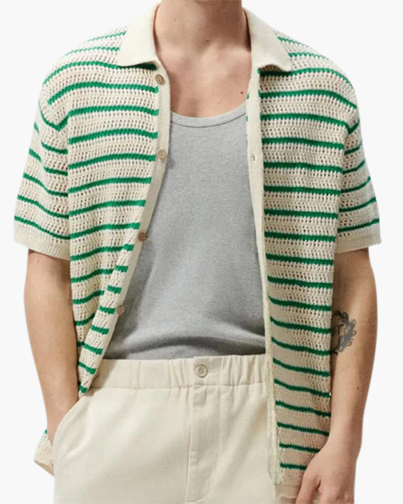 Camicia Uomo Tricot Bottoni Comfort Traspirante