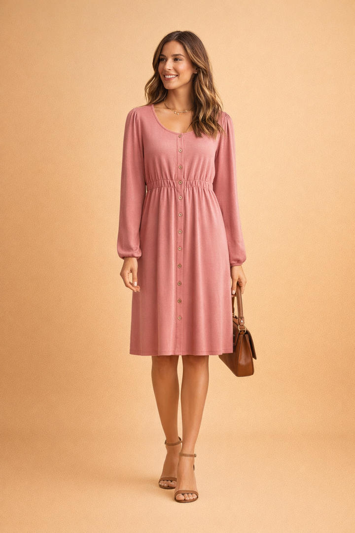 Abito Estivo Donna Abbottonato Vestibilità Classica