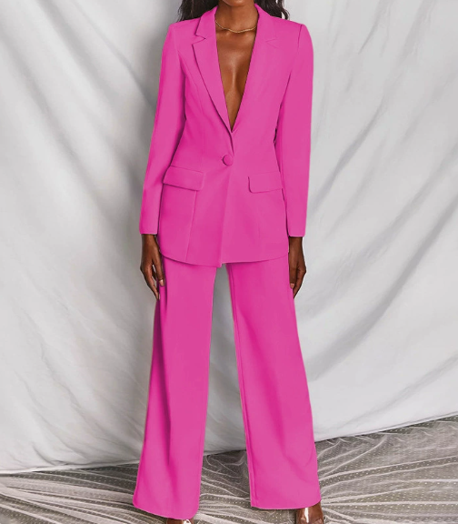 Tailleur elegante con dettagli ricamati Donna | Scollatura Profonda & Silhouette Slanciata