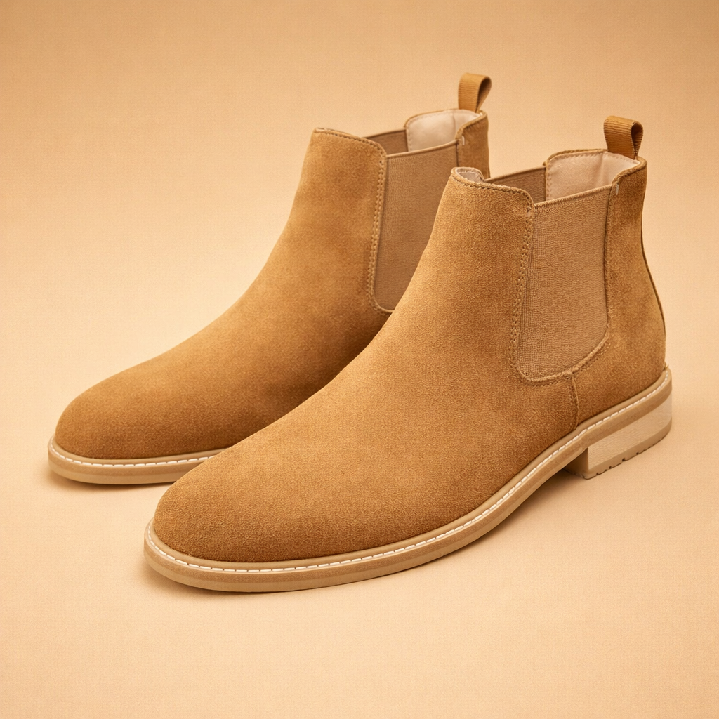 Stivaletti Chelsea Uomo Slip-On Eleganti Pelle