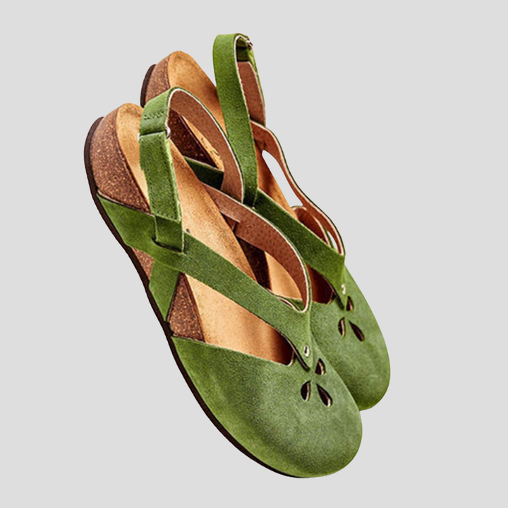 Scarpe Donna con Cinturini Incrociati Suola in Sughero Comfort - Vesarelli