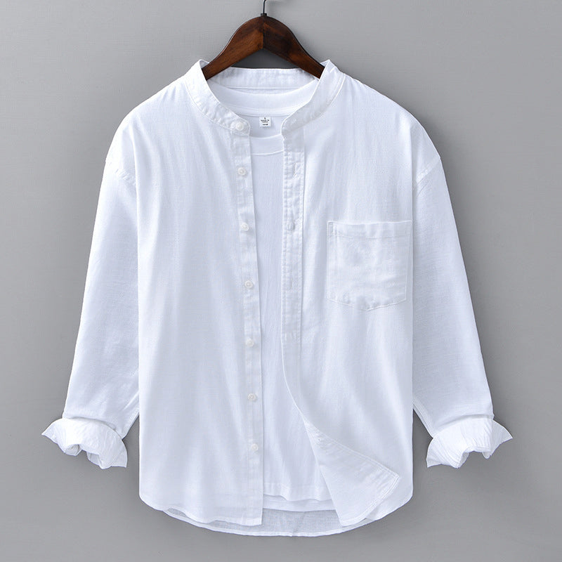 Camicia Uomo Casual in Lino Vestibilità Regular