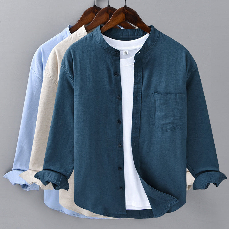 Camicia Uomo Casual in Lino Vestibilità Regular