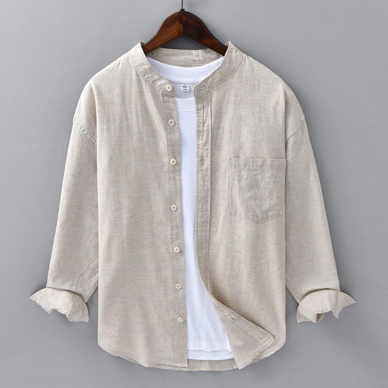 Camicia Uomo Casual in Lino Vestibilità Regular