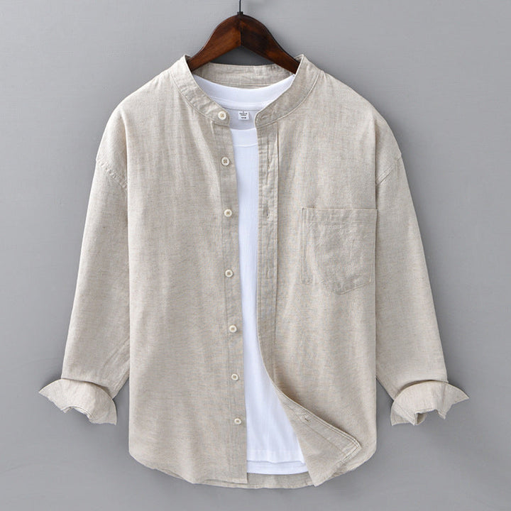 Camicia Uomo Casual in Lino Vestibilità Regular