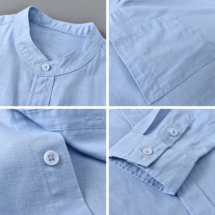 Camicia Uomo Casual in Lino Vestibilità Regular