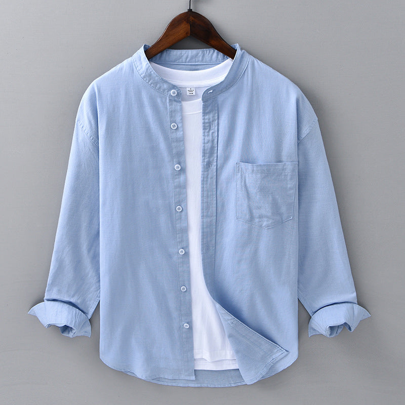 Camicia Uomo Casual in Lino Vestibilità Regular