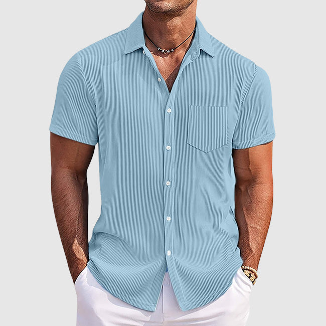 Camicia Uomo a Righe con Taschino Slim Fit - Vesarelli