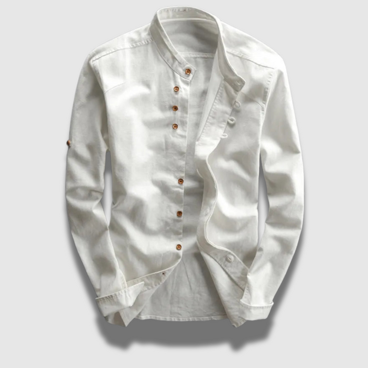 Camicia Uomo Lunga in Cotone con Bottoni Stile Giapponese