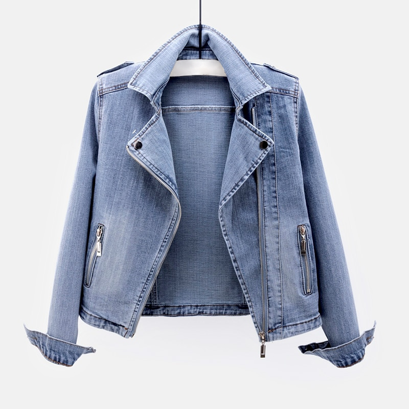 Giacca Donna in Denim Slim con Cerniera Corta - Vesarelli