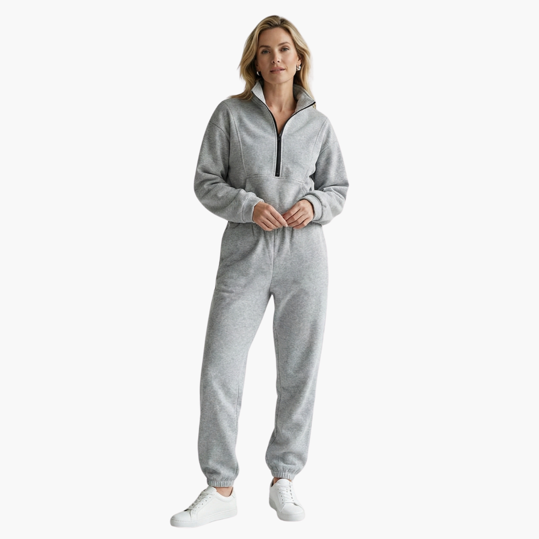 Tuta Donna con Mezza Zip Tessuto Tecnico Casual - Vesarelli