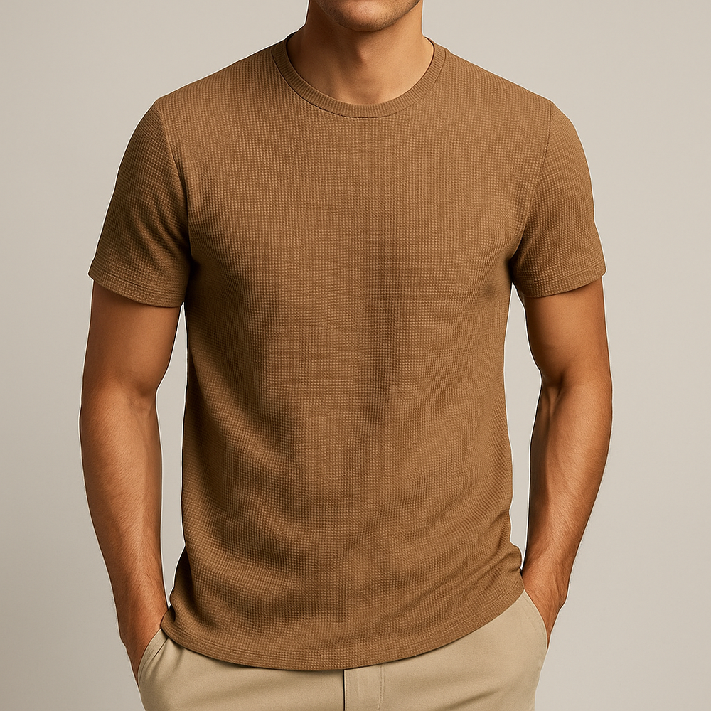 Tomas | Uomo T-Shirt Estiva in Cotone Waffle Girocollo 1