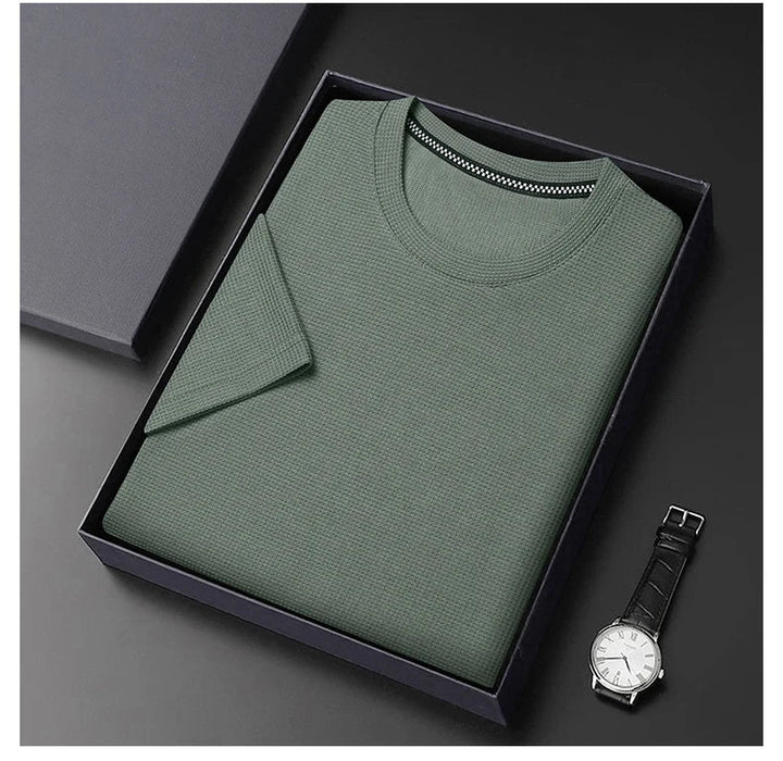 Tomas | Uomo T-Shirt Estiva in Cotone Waffle Girocollo 8