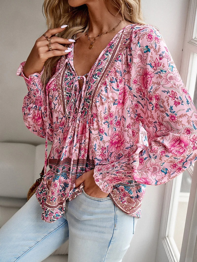 Top estivo floreale Donna | Scollo con Laccetti & Stile Boho Raffinato