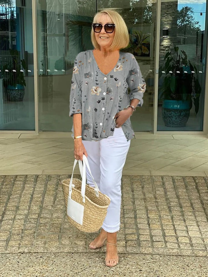 Top Floreale Elegante per Donne - Stile Estivo Casual con Dettagli Raffinati e Vestibilità Confortevole 3