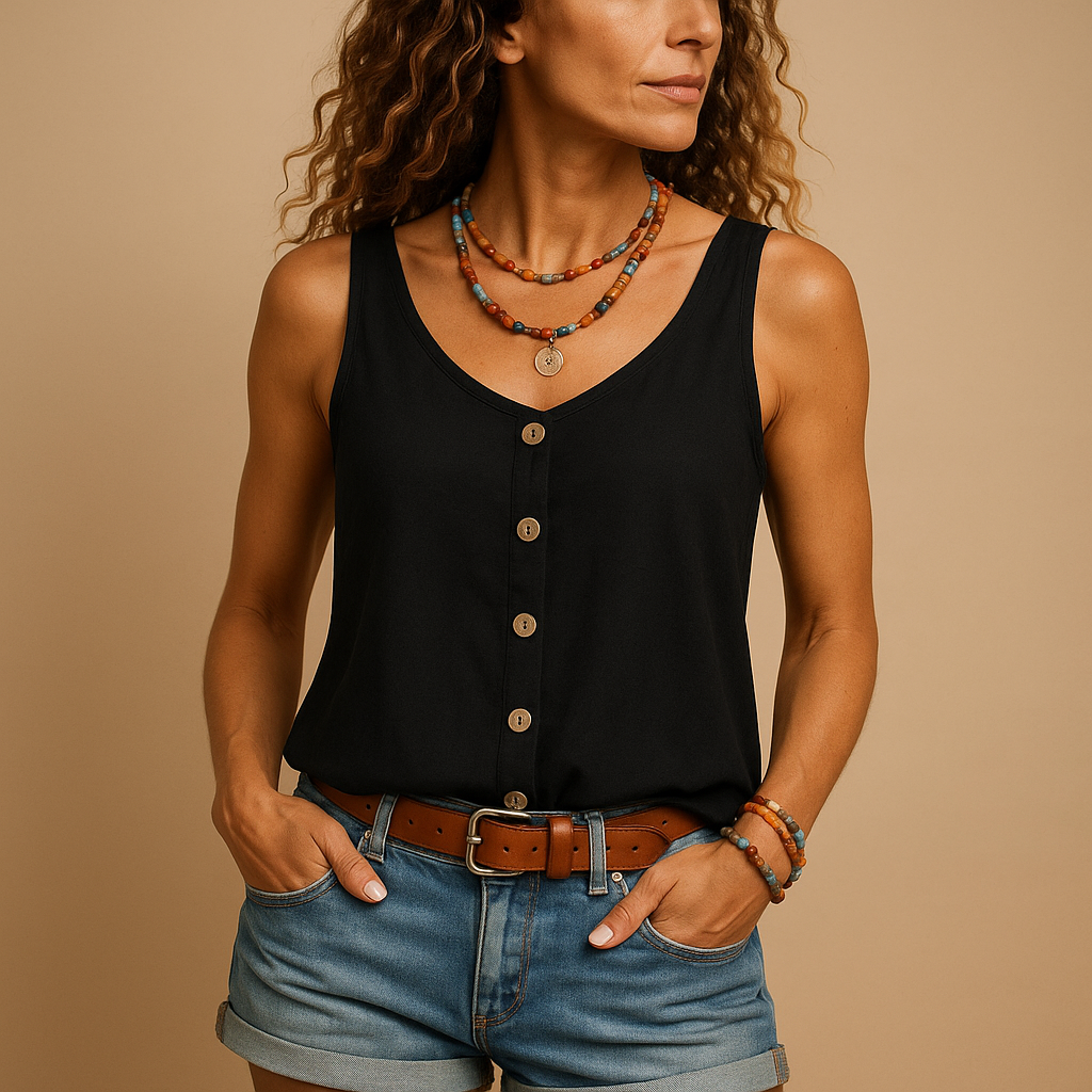Top senza maniche arioso con scollo a V per donna | Yara 3